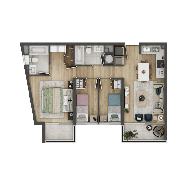 condominio huasco departamento tipo HB2