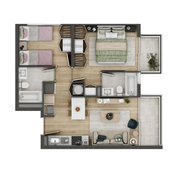 condominio huasco departamento tipo HC2