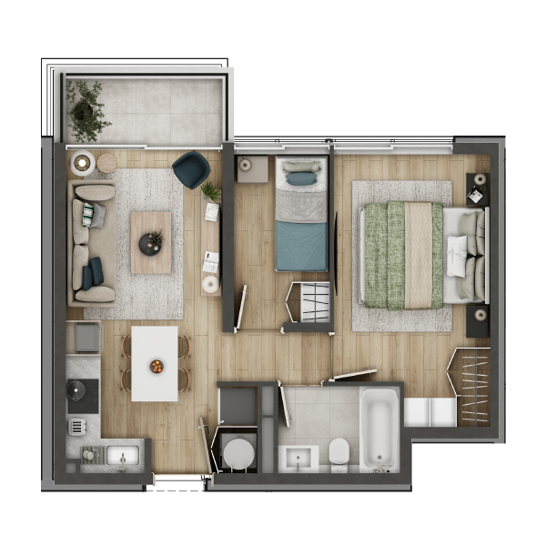 condominio huasco departamento tipo HF1