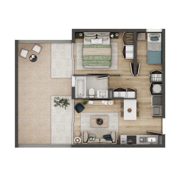 condominio huasco departamento tipo HG1