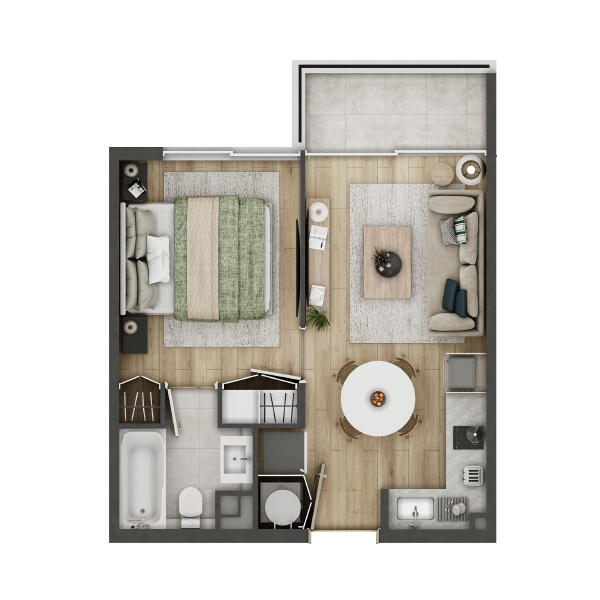 condominio huasco departamento tipo HF1