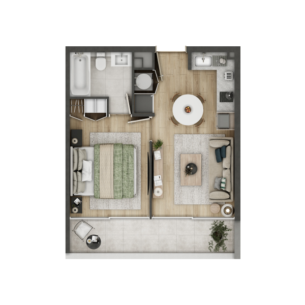 condominio huasco departamento tipo HG1
